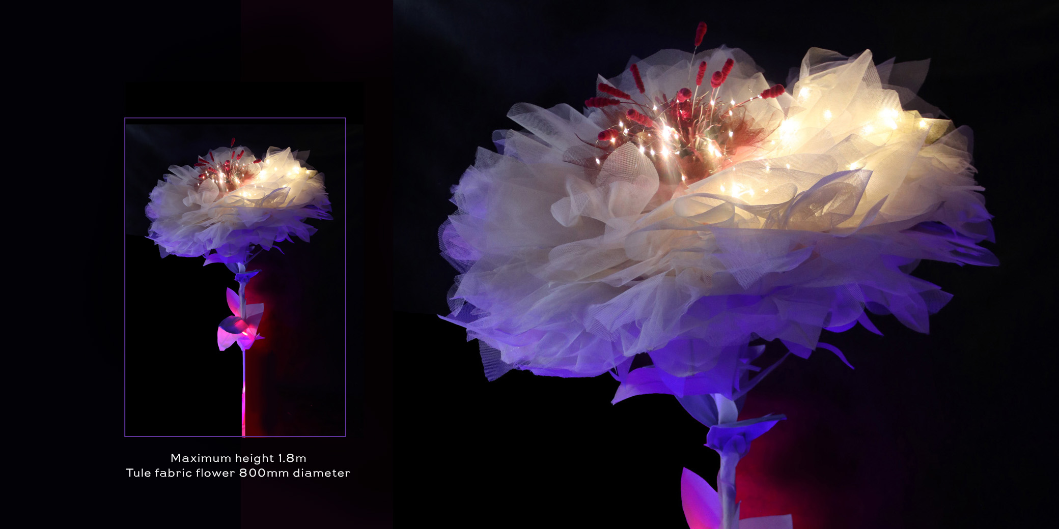 Extra large tule fabric flower